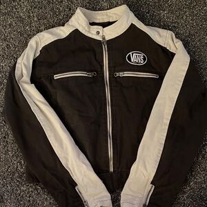 Vans Black Jacket with White Contrast Sleeves